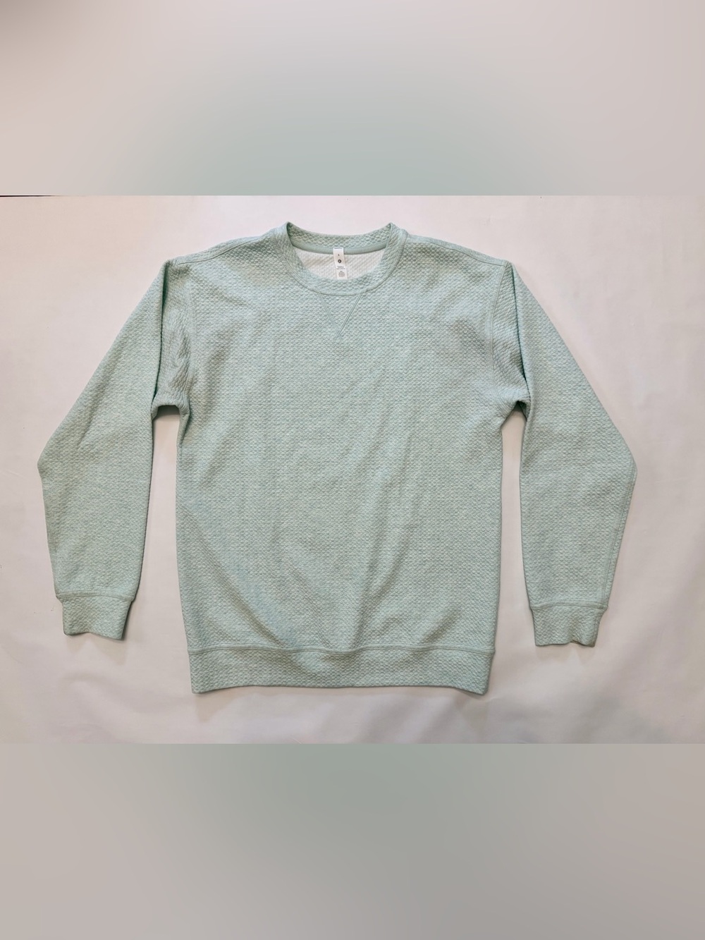 lululemon At Ease Crewneck Textured Waffle Knit Sweatshirt - Mint Green - Size 6